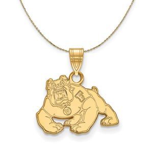 14k Yellow Gold California State Fresno Small Necklace - 22 Inch